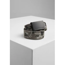 Колан в сив камуфлаж Urban Classics Canvas grcam/bl