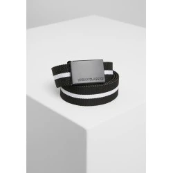 Колан в черно и бяло Urban Classics Canvas blwht stripe