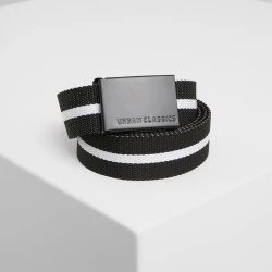 Колан в черно и бяло Urban Classics Canvas blwht stripe