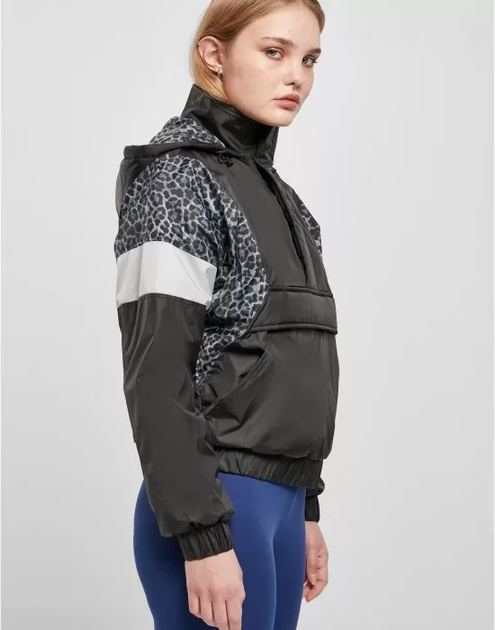 Дамско яке с качулка в черен цвят Urban Classics Ladies Mixed, Якета - Hoodstyle.bg