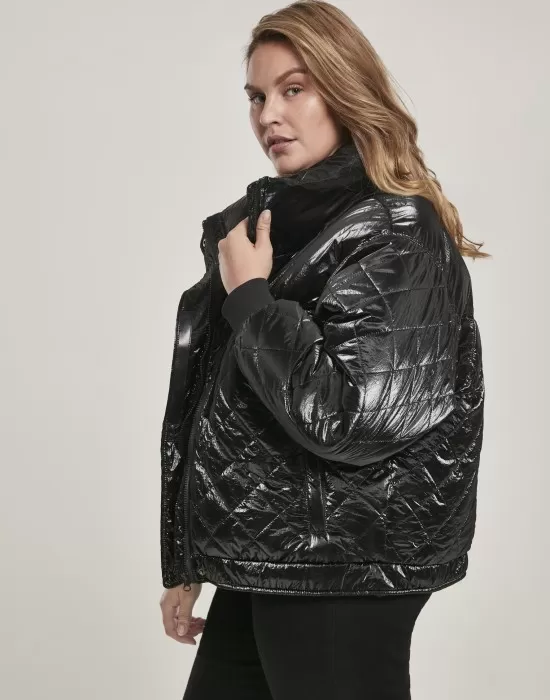 Дамско яке в черно от Urban Classics Ladies Vanish Oversized Diamond Quilt, Якета - Hoodstyle.bg