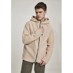 Мъжко яке в пясъчен цвят от Urban Classics Hooded Sherpa Zip 