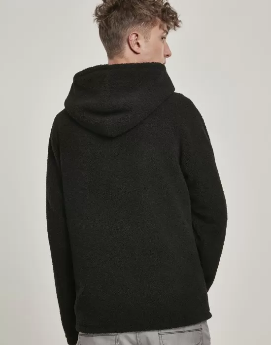 Мъжко яке в черно от Urban Classics Hooded Sherpa Zip, Зимни якета - Hoodstyle.bg