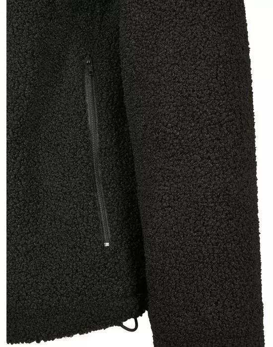 Мъжко яке в черно от Urban Classics Hooded Sherpa Zip, Зимни якета - Hoodstyle.bg