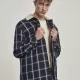 Мъжко тънко яке Urban Classics Sherpa Lined Shirt в тъмносин цвят, Якета Пролет / Есен - Hoodstyle.bg