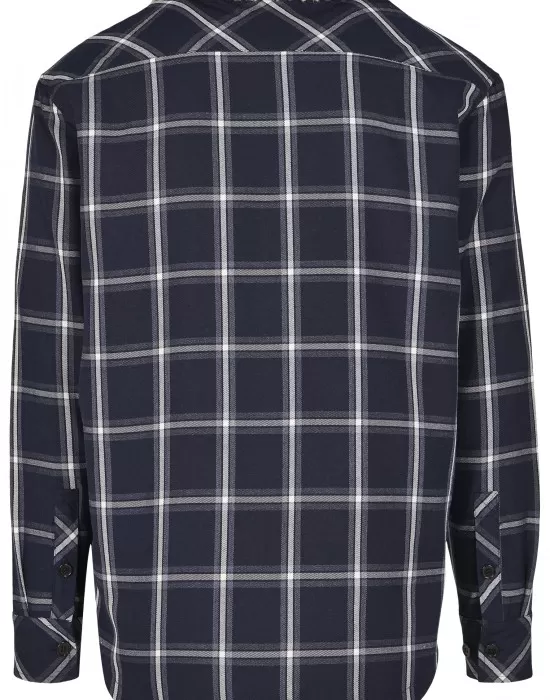 Мъжко тънко яке Urban Classics Sherpa Lined Shirt в тъмносин цвят, Якета Пролет / Есен - Hoodstyle.bg