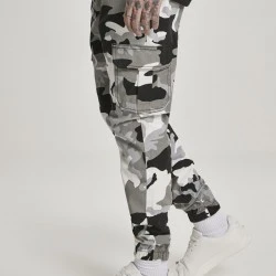Мъжки панталон в сив камуфлаж Urban Classics snow camo