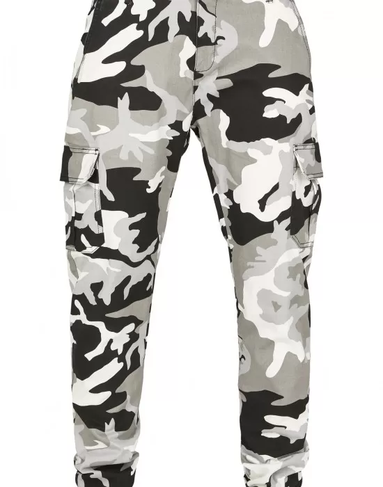 Мъжки панталон в сив камуфлаж Urban Classics snow camo, Панталони - Hoodstyle.bg