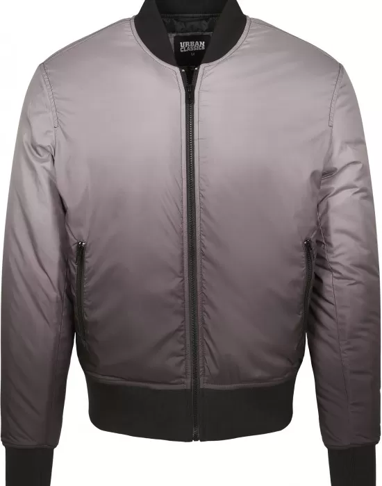 Мъжко яке в черно и сиво от Urban Classics Gradient Bomber, Бомбъри - Hoodstyle.bg