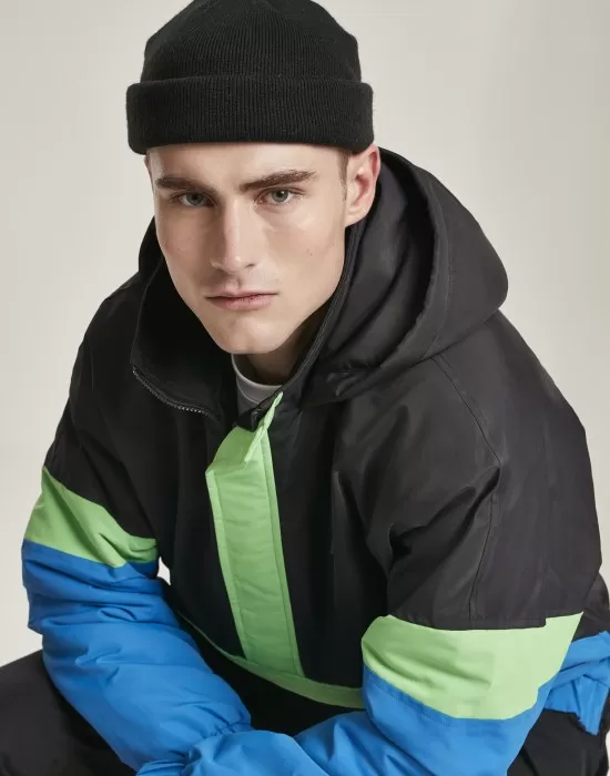 Мъжко яке в черно и синьо от Urban Classics Neon Mix Pull Over Jacket, Якета Пролет / Есен - Hoodstyle.bg
