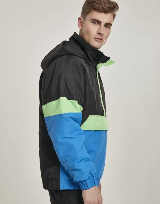 Мъжко яке в черно и синьо от Urban Classics Neon Mix Pull Over Jacket, Якета Пролет / Есен - Hoodstyle.bg
