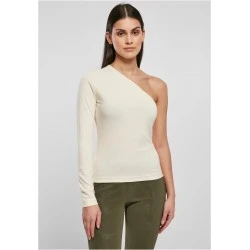 Дамска блуза с един ръкав в цвят екрю Urban Classics Asymmetric