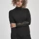 Дамска блуза в черно Urban Classics Ladies Lace Striped LS, Блузи - Hoodstyle.bg
