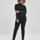 Дамска блуза в черно Urban Classics Ladies Lace Striped LS, Блузи - Hoodstyle.bg