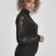 Дамска блуза в черно Urban Classics Ladies Lace Striped LS, Блузи - Hoodstyle.bg