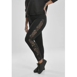 Дамски клин в черно Urban Classics Ladies Lace Striped Leggings 