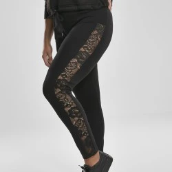 Дамски клин в черно Urban Classics Ladies Lace Striped Leggings 