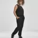 Дамски гащеризон с дантела в черен цвят Urban Classics Ladies Lace Block Jumpsuit, Панталони - Hoodstyle.bg
