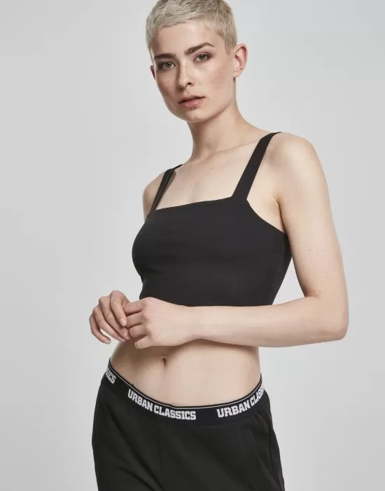 Комплект от 2 дамски топа в черно и бяло Urban Classics Ladies Cropped Top 2-Pack, Топове - Hoodstyle.bg