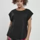 Дамска тениска в черен цвят Urban Classics Ladies Basic Shaped Tee black, Тениски - Hoodstyle.bg
