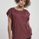 Дамска тениска в тъмночервен цвят Urban Classics Ladies Basic Shaped Tee cherry, Тениски - Hoodstyle.bg
