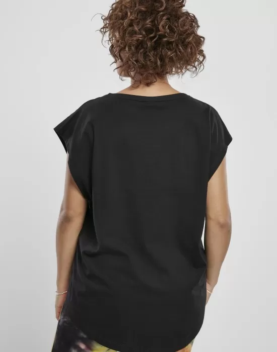 Дамска тениска в черен цвят Urban Classics Ladies Basic Shaped Tee black, Тениски - Hoodstyle.bg