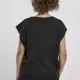Дамска тениска в черен цвят Urban Classics Ladies Basic Shaped Tee black, Тениски - Hoodstyle.bg