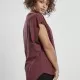 Дамска тениска в тъмночервен цвят Urban Classics Ladies Basic Shaped Tee cherry, Тениски - Hoodstyle.bg