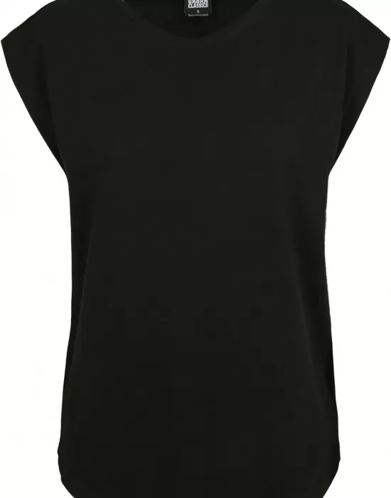 Дамска тениска в черен цвят Urban Classics Ladies Basic Shaped Tee black, Тениски - Hoodstyle.bg