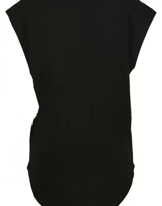 Дамска тениска в черен цвят Urban Classics Ladies Basic Shaped Tee black, Тениски - Hoodstyle.bg