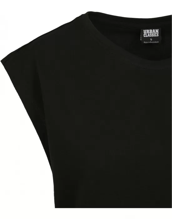 Дамска тениска в черен цвят Urban Classics Ladies Basic Shaped Tee black, Тениски - Hoodstyle.bg