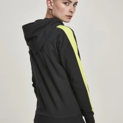 Дамски суичър в черно Urban Classics Ladies Neon Shoulder Stripe Hoody 