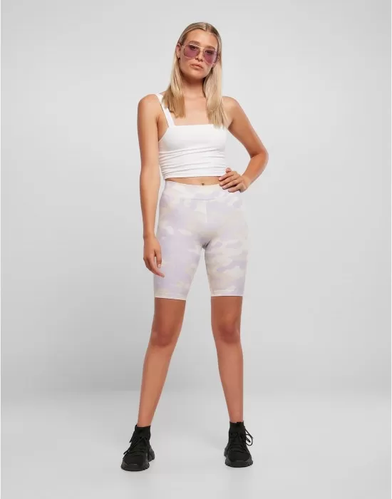 Дамски къс клин в бял камуфлаж Ladies High Waist Camo, Клинове - Hoodstyle.bg