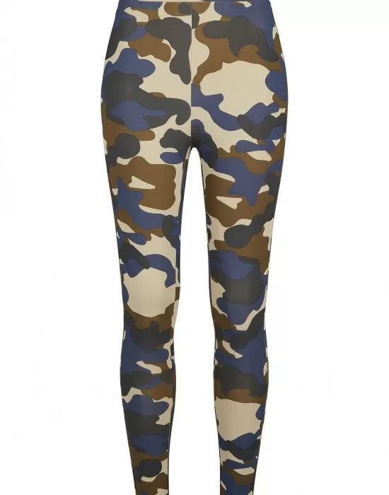 Дамски клин в цвят маслина с камуфлажни шарки Urban Classics Ladies High Waist Camo Tech Leggings, Клинове - Hoodstyle.bg