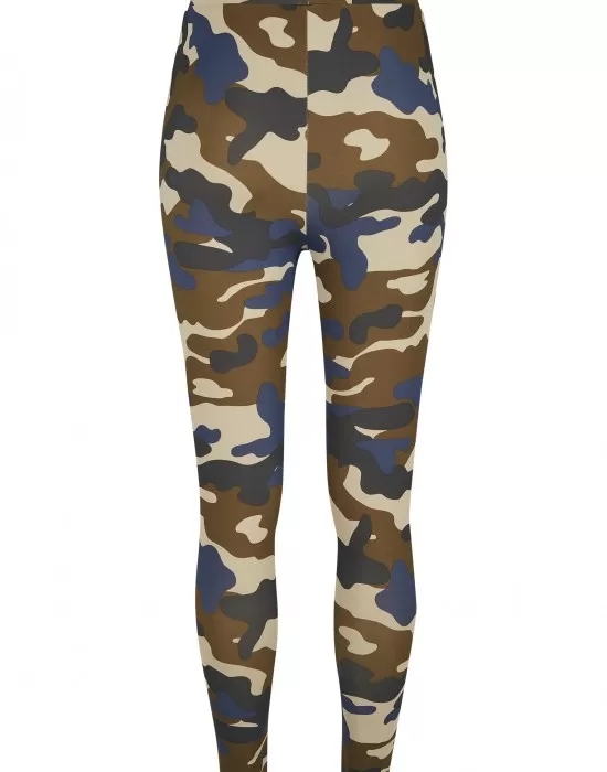Дамски клин в цвят маслина с камуфлажни шарки Urban Classics Ladies High Waist Camo Tech Leggings, Клинове - Hoodstyle.bg