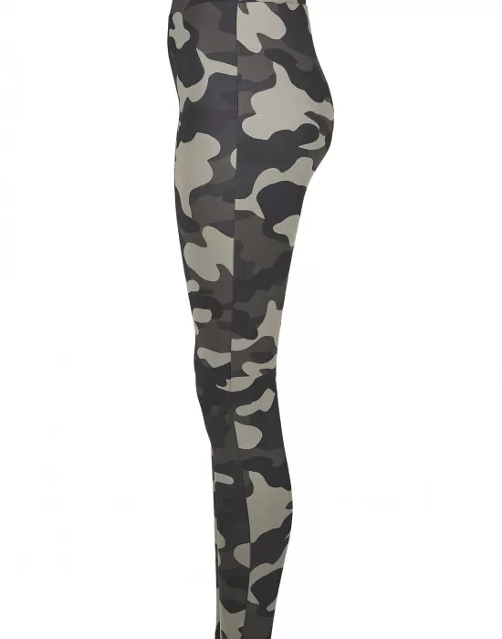 Дамски клин в сиво с камуфлажни шарки Urban Classics  Ladies High Waist Camo Tech Leggings, Клинове - Hoodstyle.bg