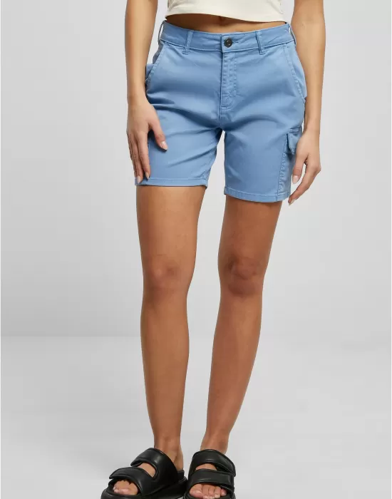 Дамски къси карго панталони в светлосин цвят Urban Classics Ladies Cargo Shorts, Къси панталони - Hoodstyle.bg