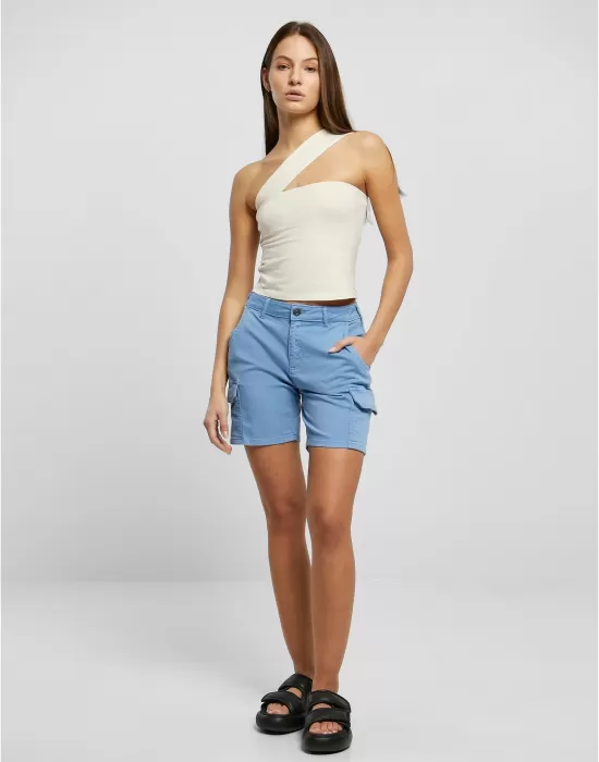 Дамски къси карго панталони в светлосин цвят Urban Classics Ladies Cargo Shorts, Къси панталони - Hoodstyle.bg