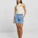 Дамски къси карго панталони в светлосин цвят Urban Classics Ladies Cargo Shorts, Къси панталони - Hoodstyle.bg