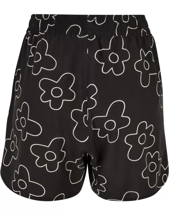 Дамски къси панталони в черен цвят Urban Classics Ladies AOP Shorts, Къси панталони - Hoodstyle.bg