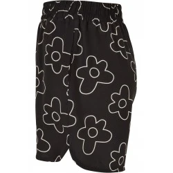 Дамски къси панталони в черен цвят Urban Classics Ladies AOP Shorts