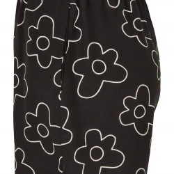 Дамски къси панталони в черен цвят Urban Classics Ladies AOP Shorts