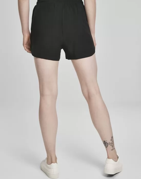 Дамски къси панталони от вискоза в черен цвят Urban Classics Ladies Viscose Resort Shorts black, Къси панталони - Hoodstyle.bg