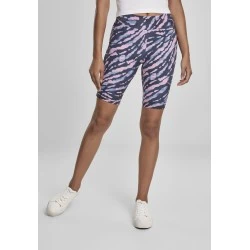 Дамски къс клин Urban Classics Ladies Tie Dye Cycling Shorts darkshadow/pink 