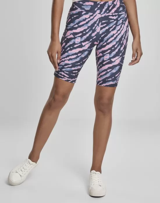 Дамски къс клин Urban Classics Ladies Tie Dye Cycling Shorts darkshadow/pink, Клинове - Hoodstyle.bg