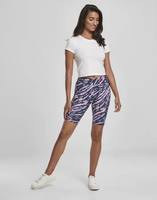 Дамски къс клин Urban Classics Ladies Tie Dye Cycling Shorts darkshadow/pink, Клинове - Hoodstyle.bg