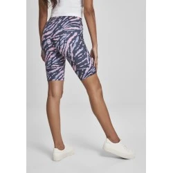 Дамски къс клин Urban Classics Ladies Tie Dye Cycling Shorts darkshadow/pink 