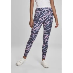 Дамски клин Urban Classics Ladies High Waist Tie Dye Leggings darkshadow/pink 