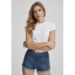Комплект от 2 тениски в черно и бяло Urban Classics Ladies Cropped Rib Tee 2-Pack 
