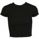 Комплект от 2 тениски в черно и бяло Urban Classics Ladies Cropped Rib Tee 2-Pack, Тениски - Hoodstyle.bg